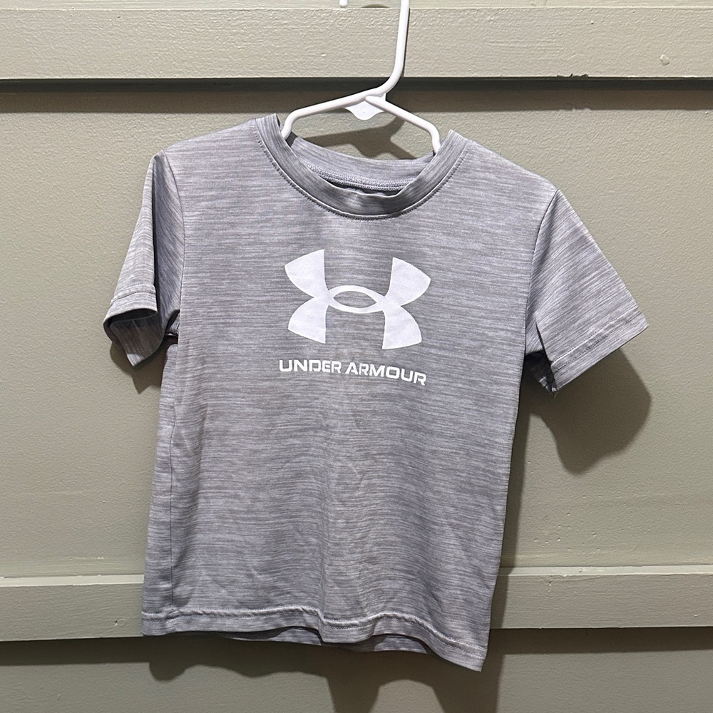 Under Armour Kids Heather Gray Short Sleeve Tee